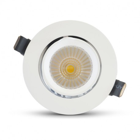 Spot encastré LED COB Escargot avec alimentation électronique - 10W - 4000K - orientable - rond - Blanc