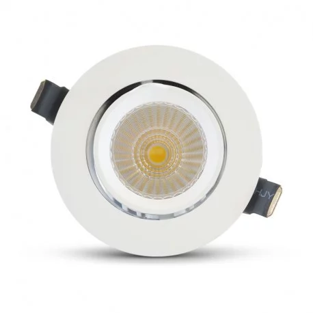 Spot encastré LED COB Escargot avec alimentation électronique - 10W - 4000K - orientable - rond - Blanc
