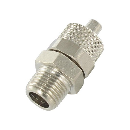 Raccord à coiffe droit - Mâle - ø8mm - 1/4” BSPT - Laiton