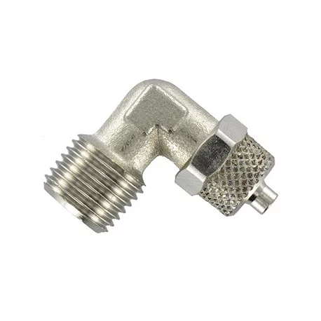 Raccord à coiffe coude - Mâle - ø6mm - 1/8” BSPT - Laiton