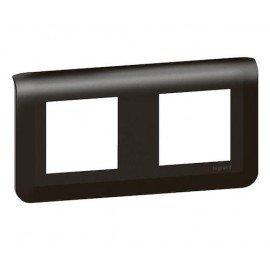 Plaque de finition pour appareillage Mosaic - 2x2modules - Horizontal - Noir mat
