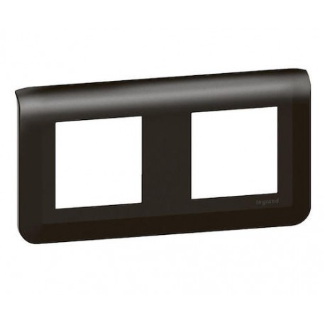 Plaque de finition pour appareillage Mosaic - 2x2modules - Horizontal - Noir mat