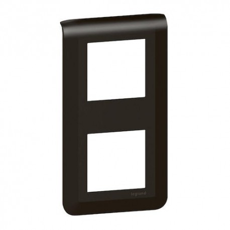 Plaque de finition pour appareillage Mosaic - 2x2modules - Vertical - Noir mat