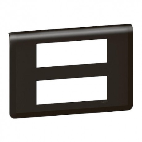 Plaque de finition pour appareillage Mosaic - 2x6modules - Noir mat