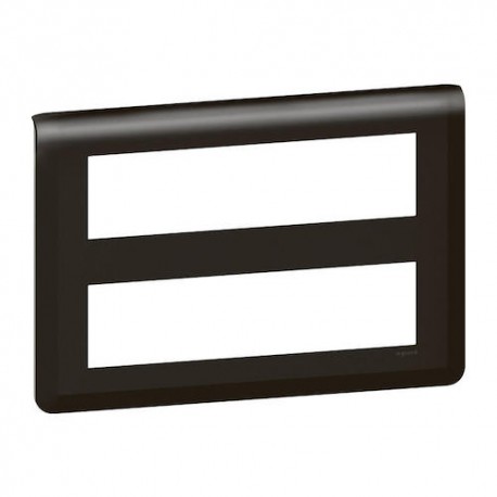 Plaque de finition pour appareillage Mosaic - 2x8modules - Noir mat