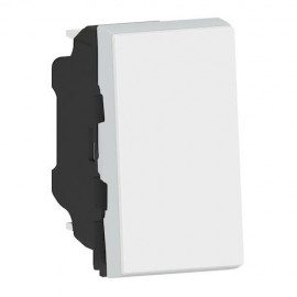 Poussoir inverseur avec borne libre Mosaic - 1 module - 6A - Blanc