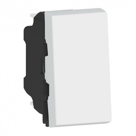 Poussoir inverseur avec borne libre Mosaic - 1 module - 6A - Blanc