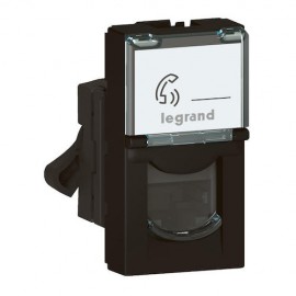 Prise RJ45 Mosaic - Cat.6 FTP - 1 module - Noir mat