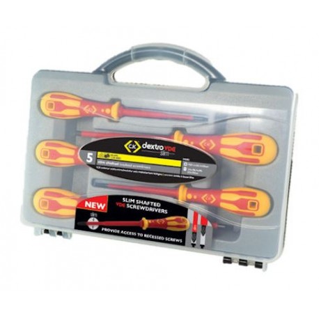 Jeu de 5 tournevis Dextro VDE Slim - pour vis plate et PZ