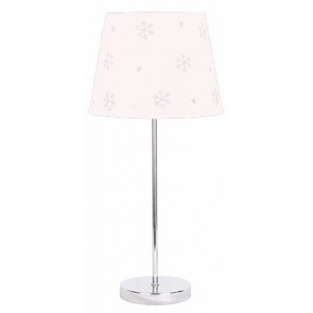 Lampe à poser avec abat-jour ajouré et pied - E14 - Métal et crème