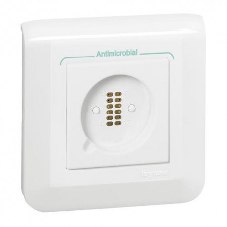 Prise pour manipulateur magnétique appel infirmier Mosaic - 2 modules - Blanc antimicrobien