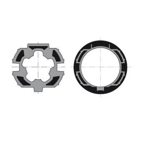 Kit roue et couronne pour tube ZF64 recentré - Accessoire moteur 50 mm