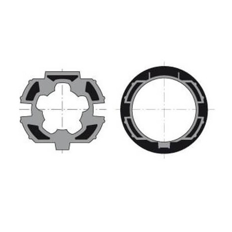 Kit roue et couronne pour tube ZF64 recentré - Accessoire moteur 50 mm