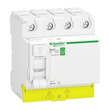 Interrupteur différentiel 63A XP Resi9 - Type FSI - Tétrapolaire - 30mA - 400V CA - Peignable