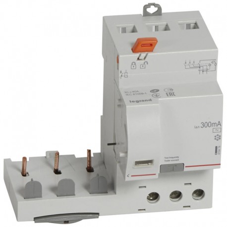 Bloc différentiel adaptable DX3 3P - Type AC - 40A 