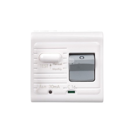 Disjoncteur différentiel Uni+Neutre - 10A - 10mA - Blanc