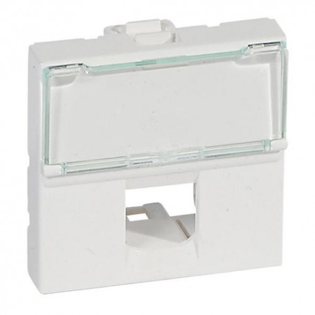Plastron Mosaic - 2 modules - 1 connecteur - Format Keystone simple - Blanc
