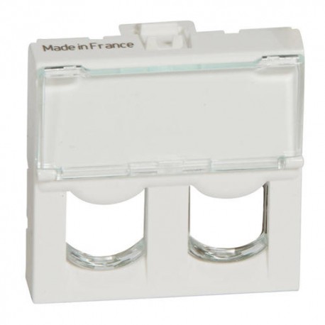 Plastron Mosaic - 2 modules - 2 connecteurs - Format UTP Systimax - Blanc