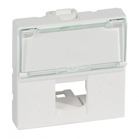 Plastron Mosaic - 2 modules - 1 connecteur - Format Systimax simple - Blanc