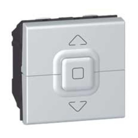 Poussoir pour 1 ou plusieurs volets-roulants - Mosaic - 2 modules - Aluminium
