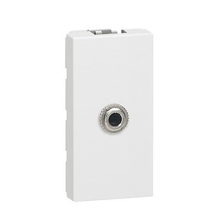 Prise Jack 3,5mm femelle Mosaic - À souder - 1 module - Blanc
