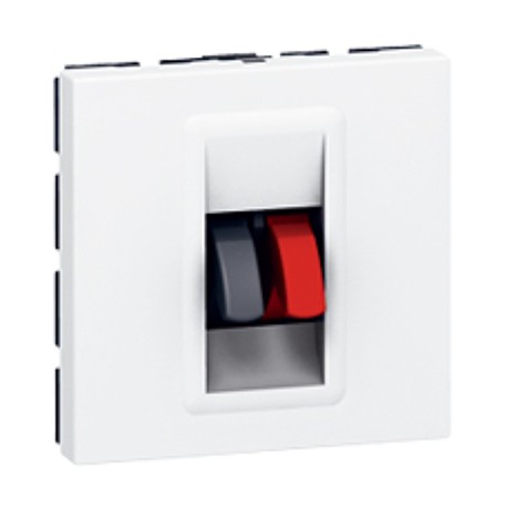 Prise haut-parleur Programme Mosaic 2 module - bornier 4mm² - blanc