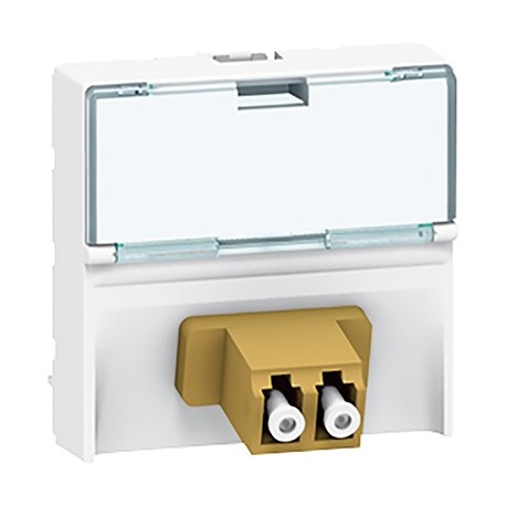 Prise traversée fibre optique Mosaic - 2xLC - 2 modules - Blanc