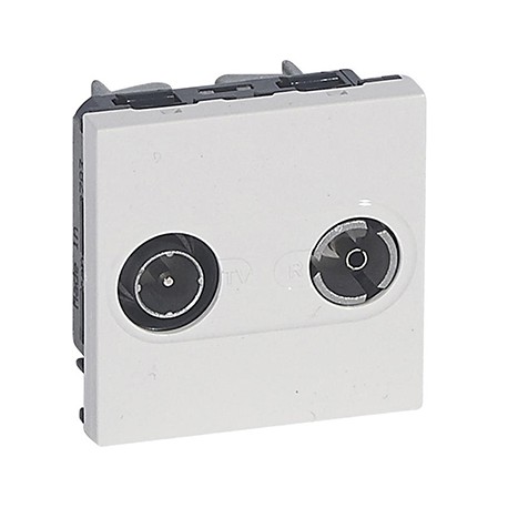 Prises TV-R Mosaic - Câblage étoile - 2 modules - Blanc