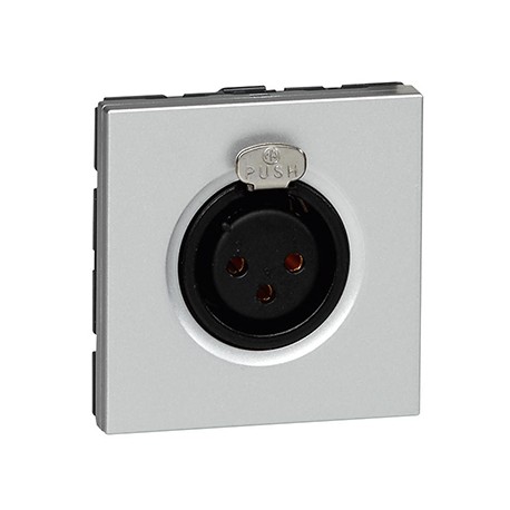 Prise XLR femelle mosaic - 3 pôles - 2 modules - Aluminium