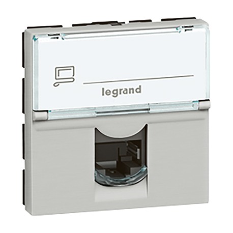 Prise Mosaic RJ45 - Catégorie 5e - FTP - Aluminium