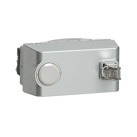 Prise Mosaic RJ45 - Catégorie 6 - FTP - Avec enrouleur - Aluminium