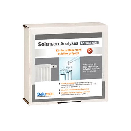 Kit d'analyse SoluTECH - Pour circuit de chauffage - Prélèvement et bilan pour installation domestique