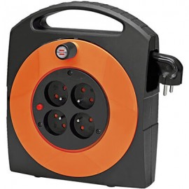 Enrouleur électrique Primera Line - 15m - 4 prises - Orange et noir