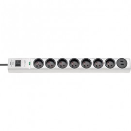 Multiprise hugo! - 7 prises - 2 USB - avec parasurtenseur/parafoudre - Blanc