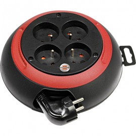 Enrouleur électrique Design-BOX CL-S - 3m - 4 prises - Rouge et noir