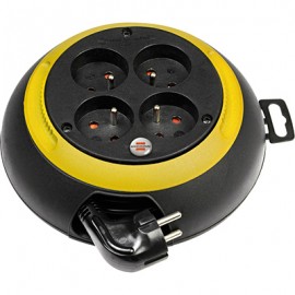 Enrouleur électrique Design-BOX CL-S - 3m - 4 prises - Jaune et noir