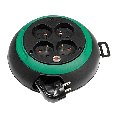 Enrouleur électrique Design-BOX CL-S - 3m - 4 prises - Vert et noir