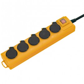 Multiprise Super-Solid - 5 prises - Usage extérieur - Jaune