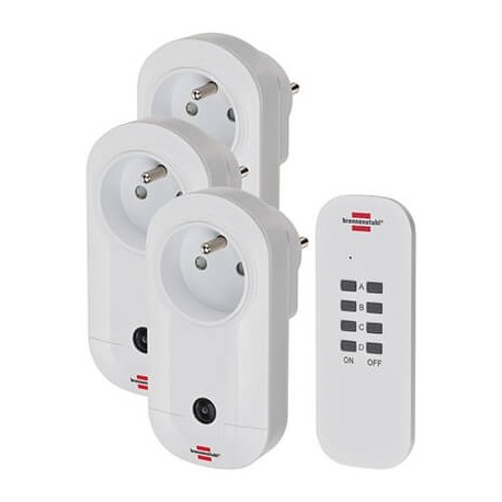 Set de prises télécommandées Confort-Line - 3 prises - Portée 25m - Blanc