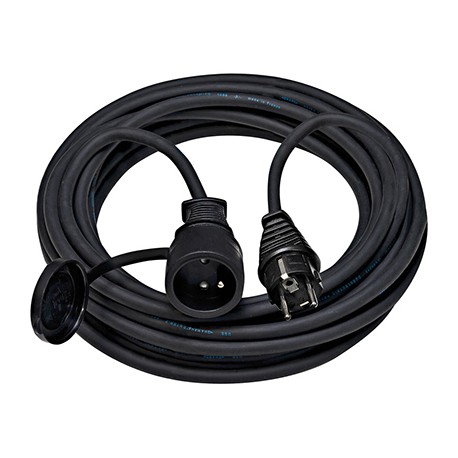Rallonge électrique PRO - 10m - H07RN-F 3G2,5 - Noir