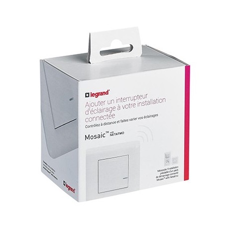 Interrupteur variateur filaire connecté - Mosaic with Netatmo - Blanc