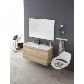 Meuble de salle de bain Media - 2 portes - 2 tiroirs - 120cm - Laqué gris mat