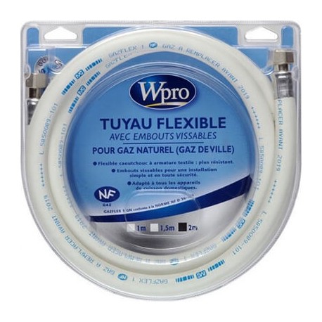 Flexible gaz naturel - Caoutchouc - 2m