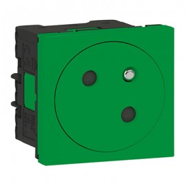 Prise 2P+T Mosaic Link surface - 45° - Vert