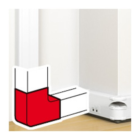 Angle plat 90° - Pour goulotte Mosaic - 50x180 - Blanc