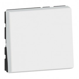 Poussoir Mosaic Easy-LED - 6 AX - 250 V - 2 modules - Blanc antimicrobien