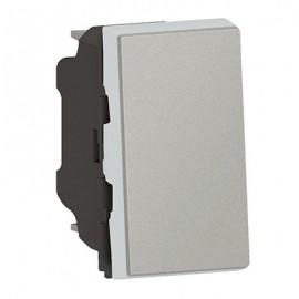 Poussoir Mosaic Easy-LED - 6 AX - 250 V - 1 module - Aluminium