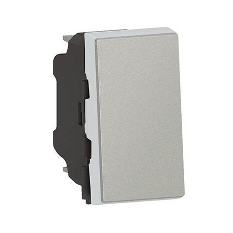 Poussoir Mosaic Easy-LED - 6 AX - 250 V - 1 module - Aluminium