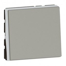 Poussoir Mosaic Easy-LED - 6 AX - 250 V - 2 modules - Aluminium