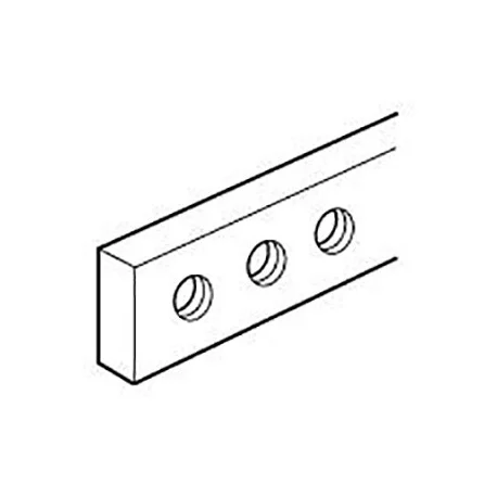 Barre de cuivre - Trous taraudés 12x2mm - 110A - 990mm